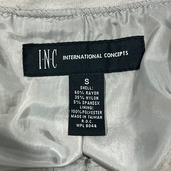 INC International Concepts Womens Taupe Ruffle Front Belted Jacket Coat Size S - Picture 7 of 10